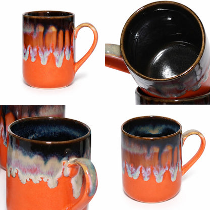 Milk Mugs Set | Orange - Brown | 350 ml