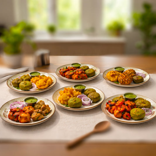 Ceramic Quarter Serving Plate Set | Multicolour 'Palm Tree' Painting