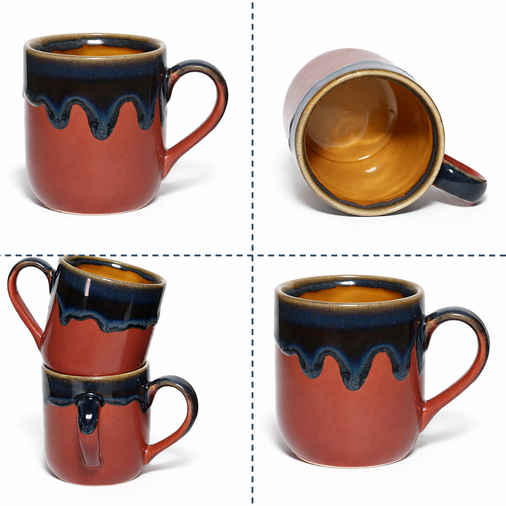 Coffee Mugs Set of 6 | Purple - Yellow |220 ml
