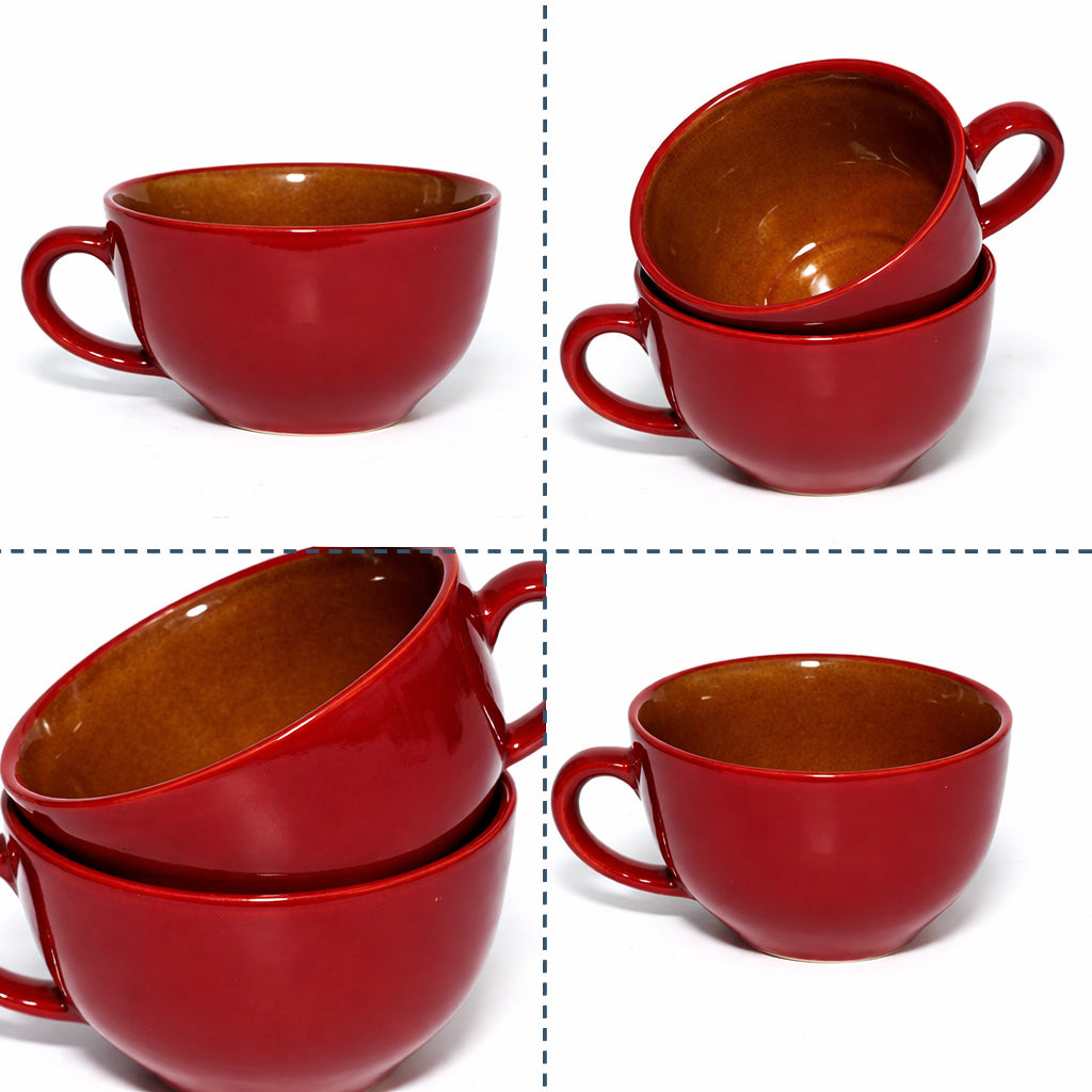 Soup Bowls with Handle Set of 2 |400 ml