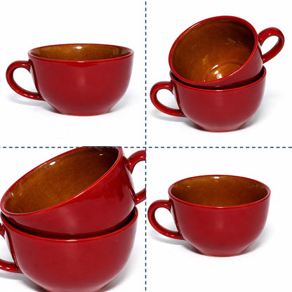 Soup Bowls with Handle Set of 2 |400 ml