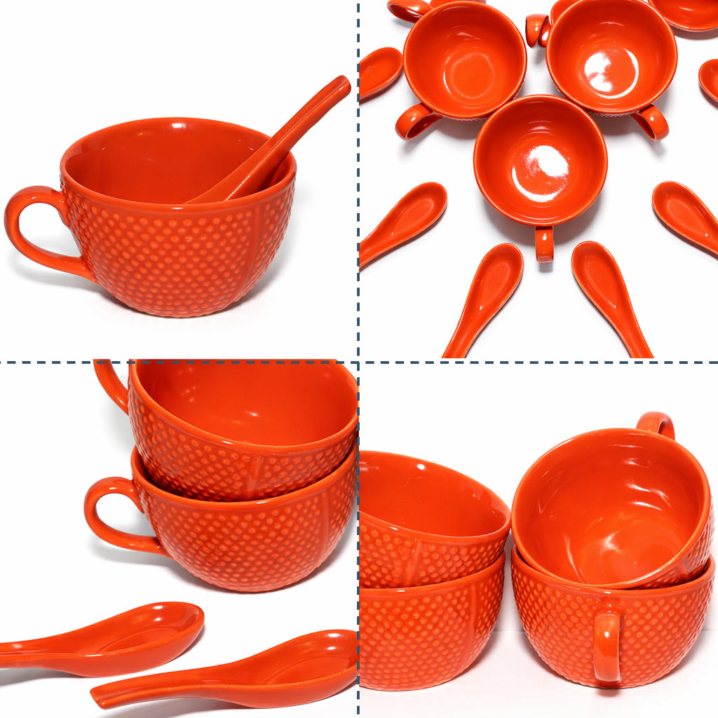 Soup Bowls with Spoons Sets | 350 ml