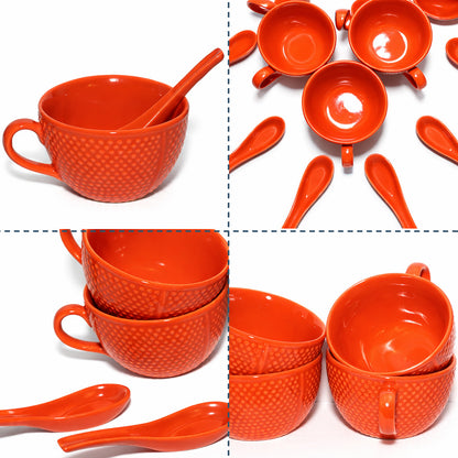 Soup Bowls with Spoons Sets | 350 ml