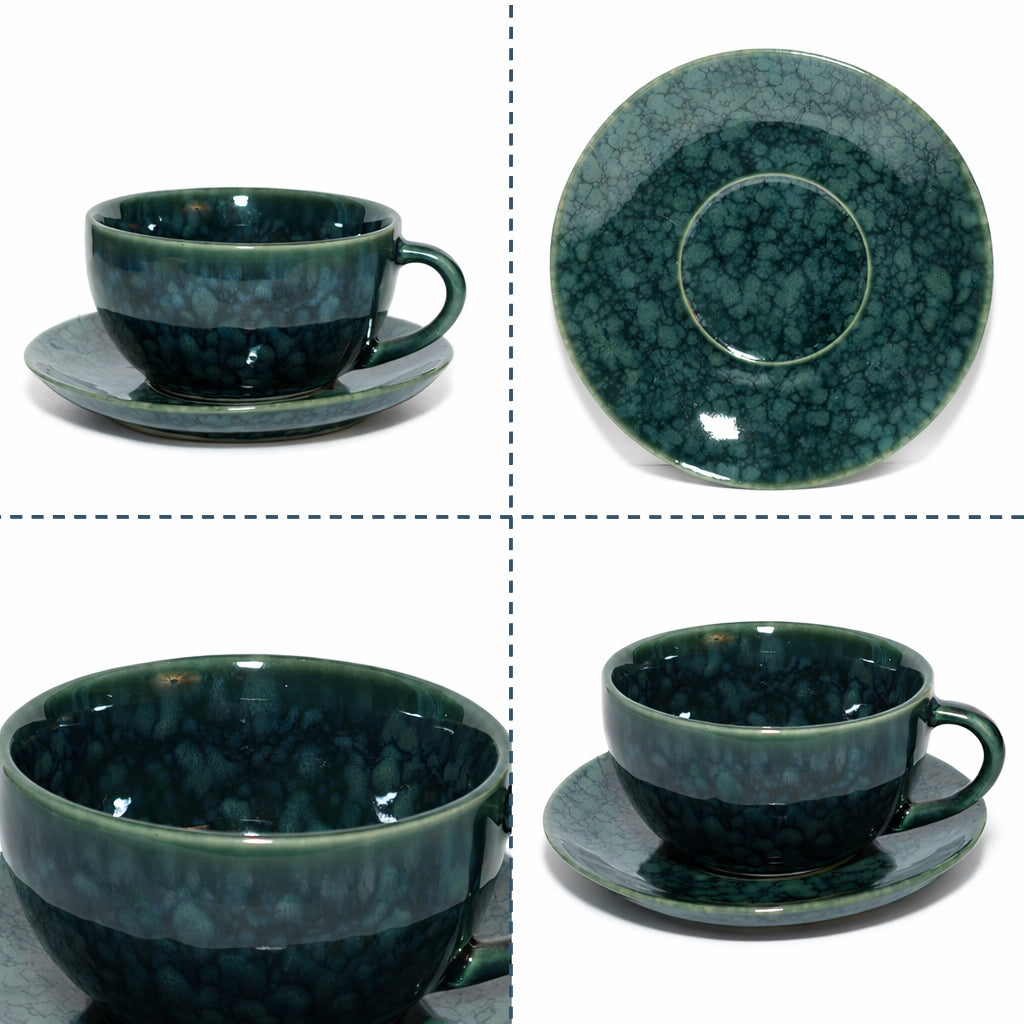 Coffee Mug Saucer Set | Turquoise | 200 ml.