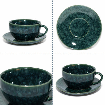 Coffee Mug Saucer Set | Turquoise | 200 ml.