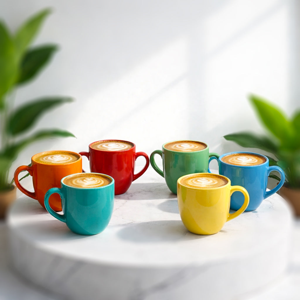 Coffee Mugs Set of 6 | Multicolour | 220 ml