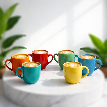 Coffee Mugs Set of 6 | Multicolour | 220 ml