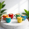 Coffee Mugs Set of 6 | Multicolour | 220 ml