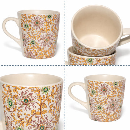 Coffee, Milk Mugs Set of 2 | Golden | 350 ml