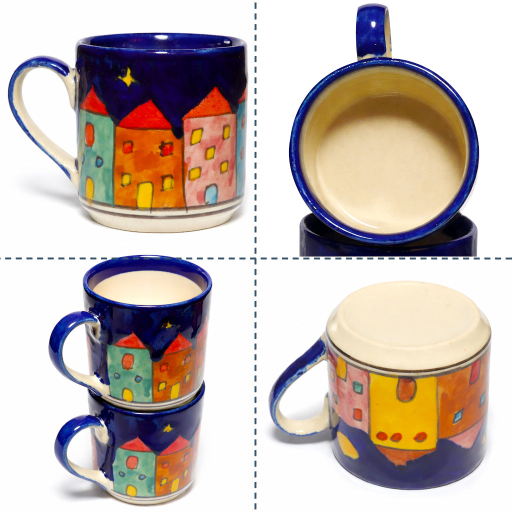 Coffee Mugs Set of 6 | Multicolur Hand-Painting | 220 ml