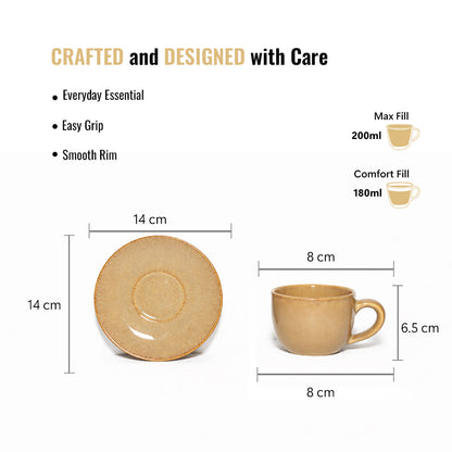 Coffee Mug Saucer Set | Bagie | 200 ml