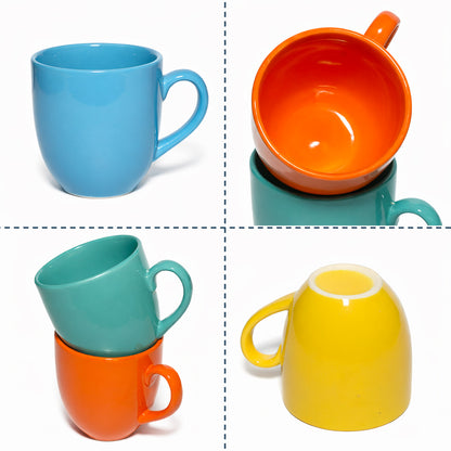 Coffee Mugs Set of 6 | Multicolour | 220 ml