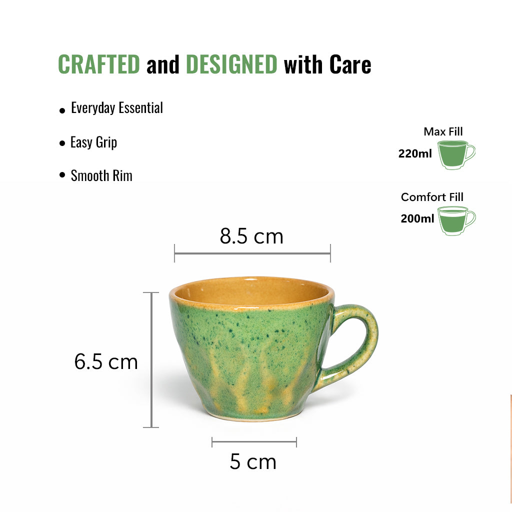 Coffee Mugs Set of 6 | Multicolour | 220ml