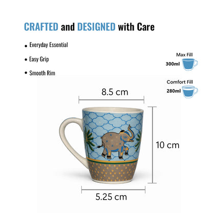 Milk Coffee Mugs Set of 2 | Multicolor | 300 ml
