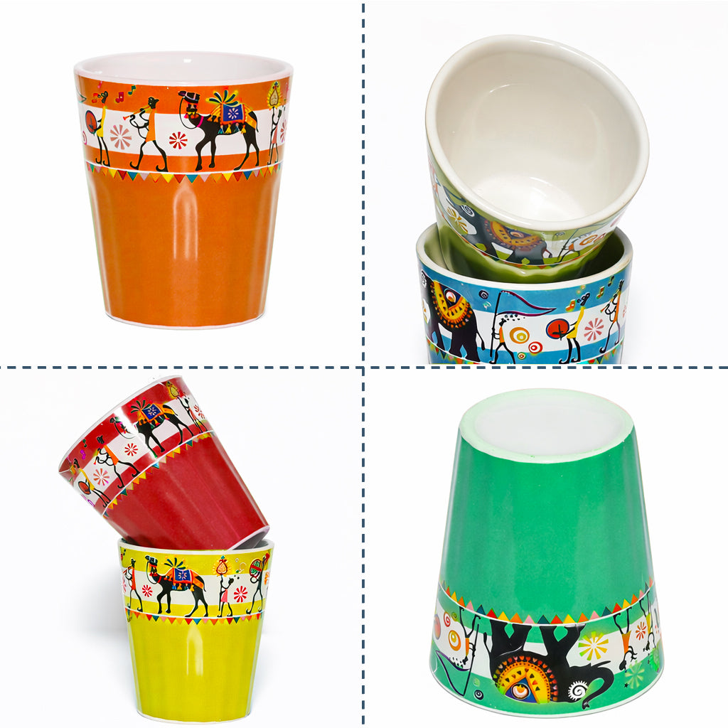 Ceramic Tea Glass Set of 6 | 180 ml