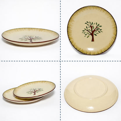 Quarter Serving Plate Set | Multicolour 'Palm Tree' Painting