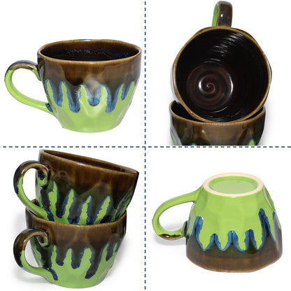 Coffee Mugs Set of 6 | flow - Glaze| 220 ml