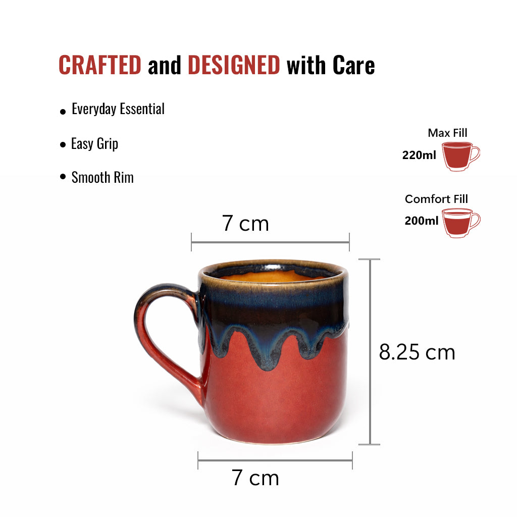 Coffee Mugs Set of 6 | Purple - Yellow |220 ml