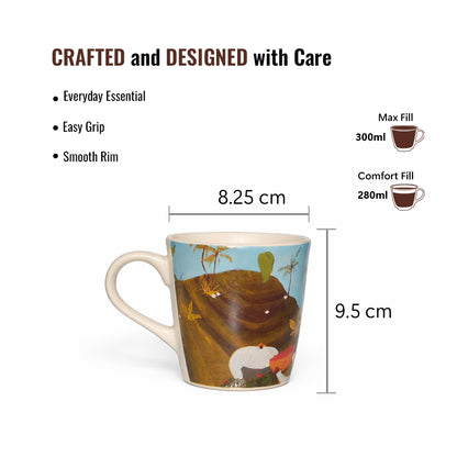 Coffee, Milk Mugs Set of 2 | Multicolor | 300 ml.