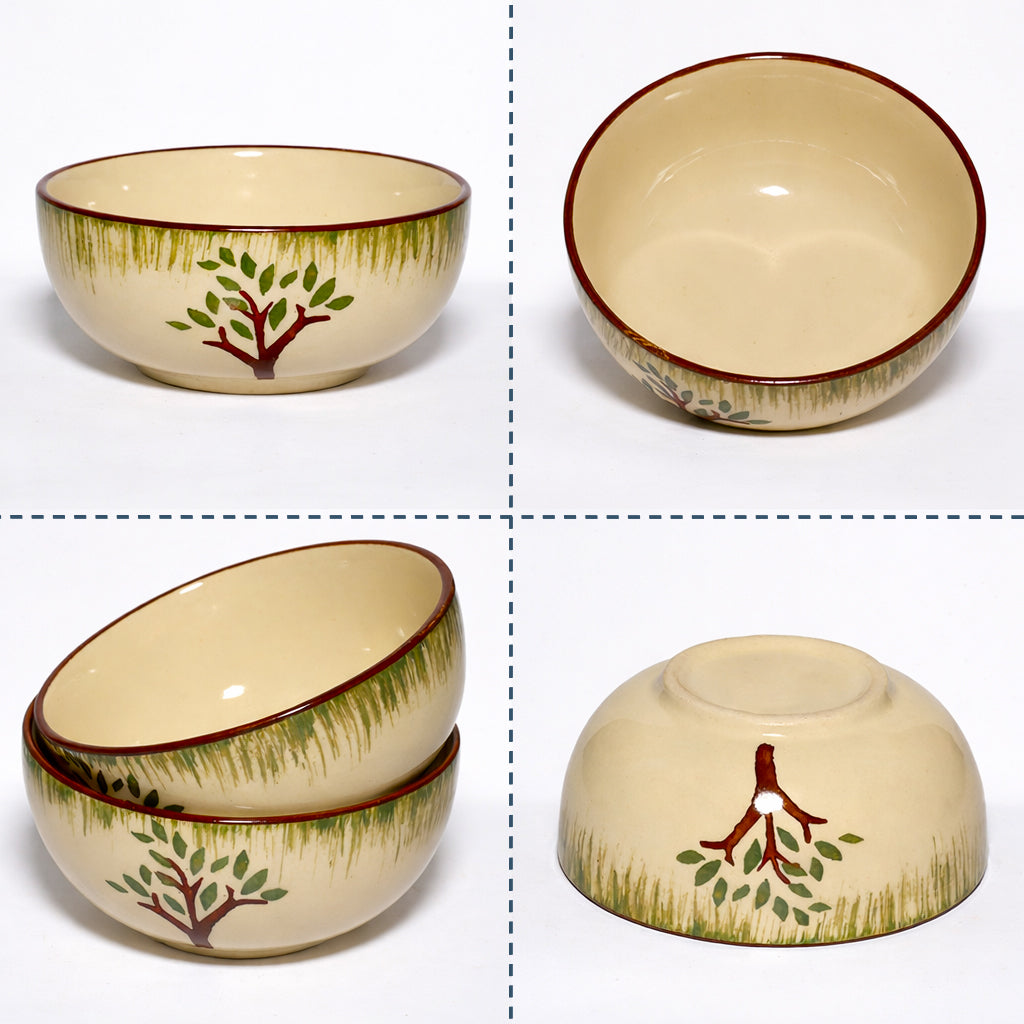 Ceramic Dinner Bowl Set of 6 | Soup, Curry & Rice Bowls| 220 ml
