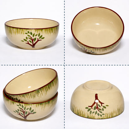 Ceramic Dinner Bowl Set of 6 | Soup, Curry & Rice Bowls| 220 ml
