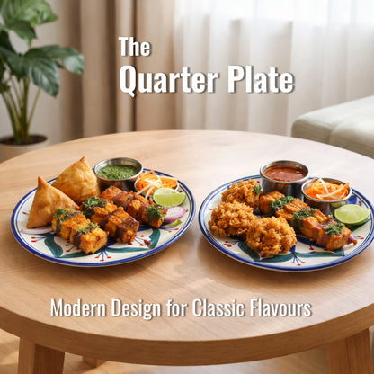 Quarter Serving Plate Set of 2 | Multicolour