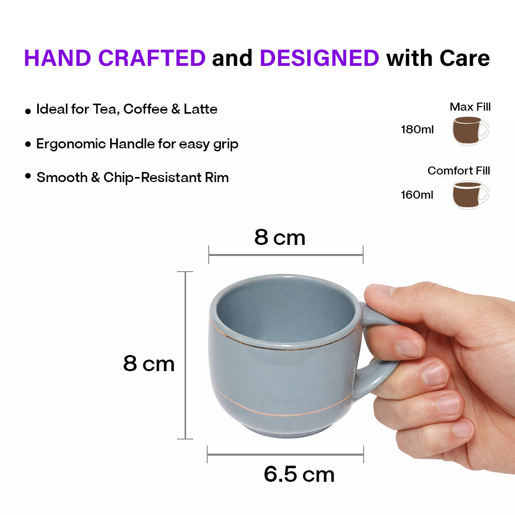 Tea Cups Set of 6 | 180 ml