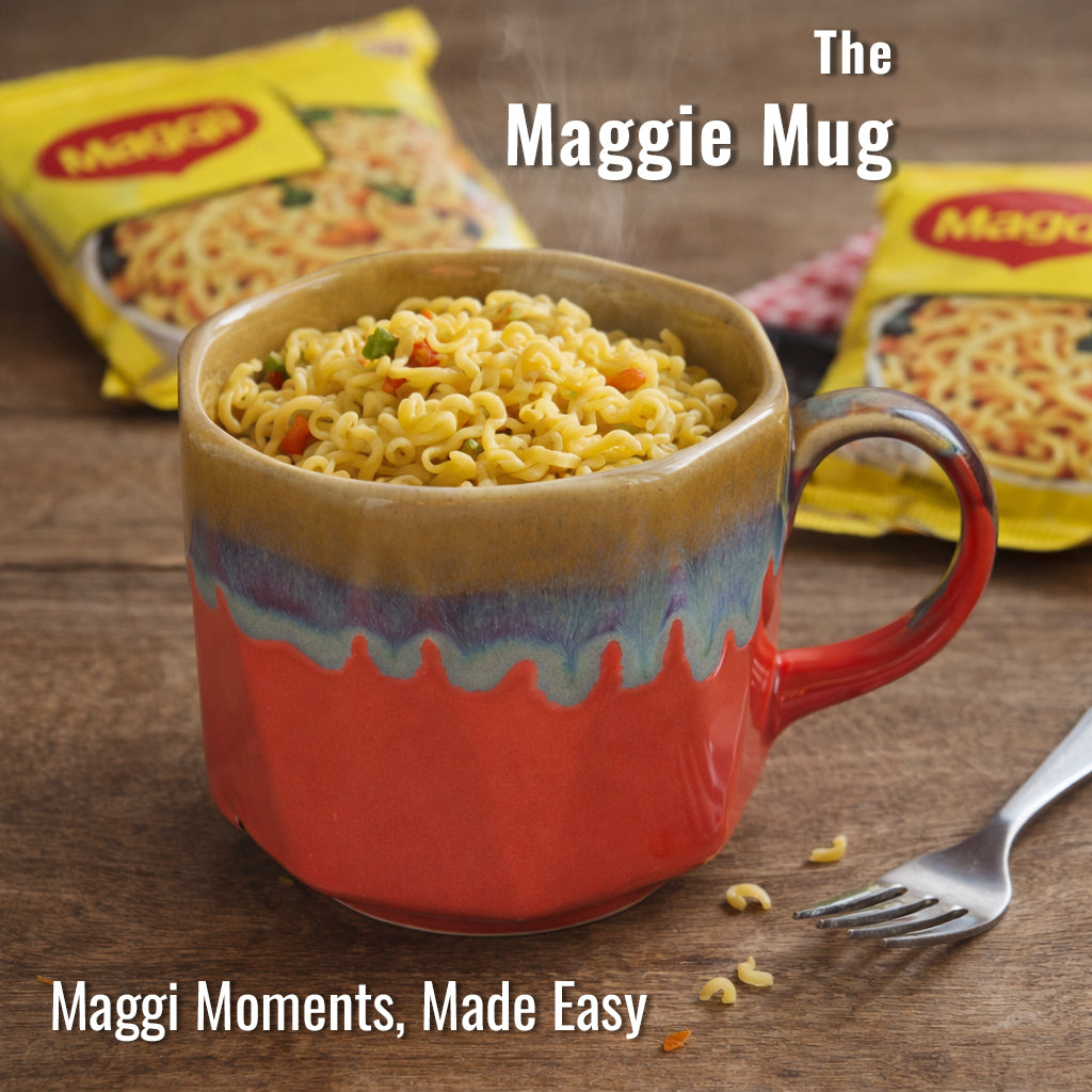 Maggie Mugs Set of 2 | Red - Golden | 500 ml