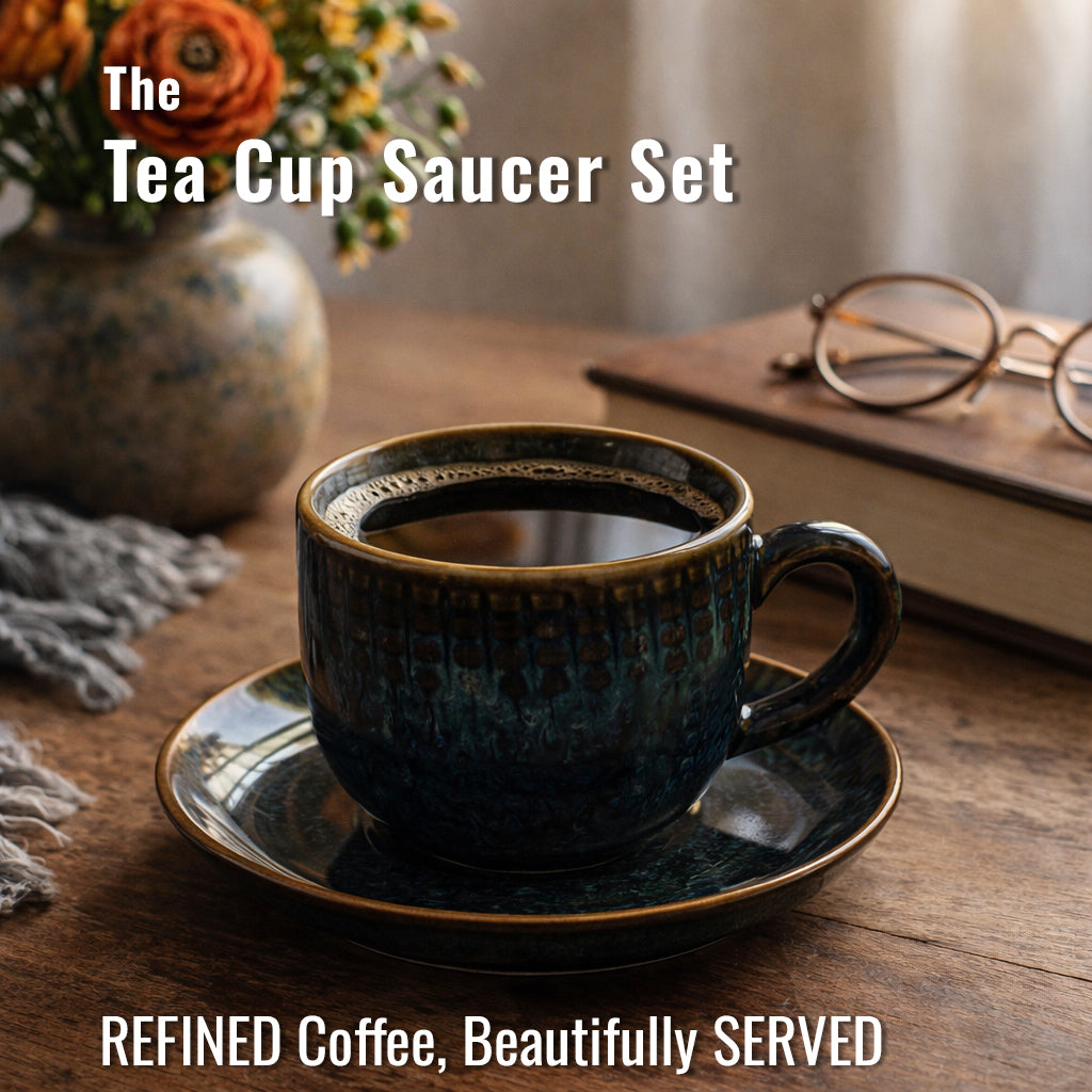 Coffee Mug Saucer Set | Teal | 275 ml.