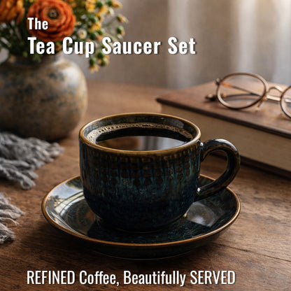 Coffee Mug Saucer Set | Teal | 275 ml.