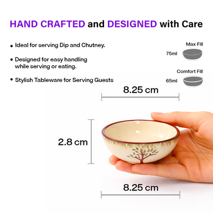 Tree Print Round Shape Dip Bowls