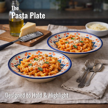 Pasta Plate Set of 2| Multicolour | 450 ml each