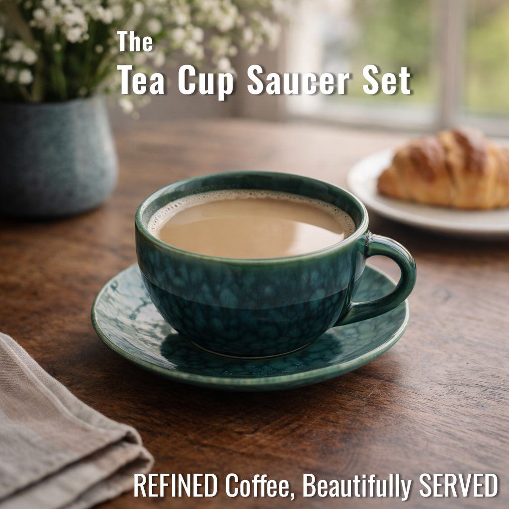 Coffee Mug Saucer Set | Turquoise | 200 ml.