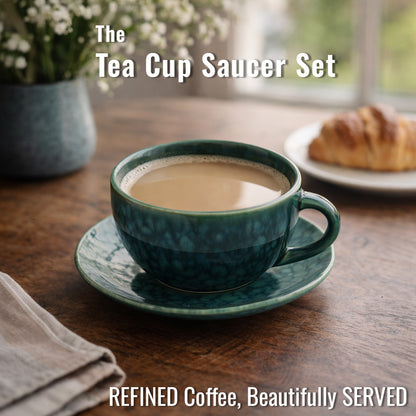 Coffee Mug Saucer Set | Turquoise | 200 ml.