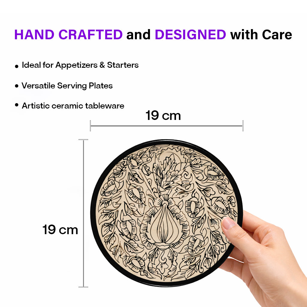Quarter Serving Plate Set | Hand Painted