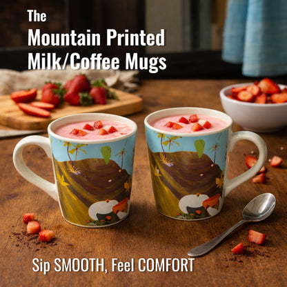 Coffee, Milk Mugs Set of 2 | Multicolor | 300 ml.