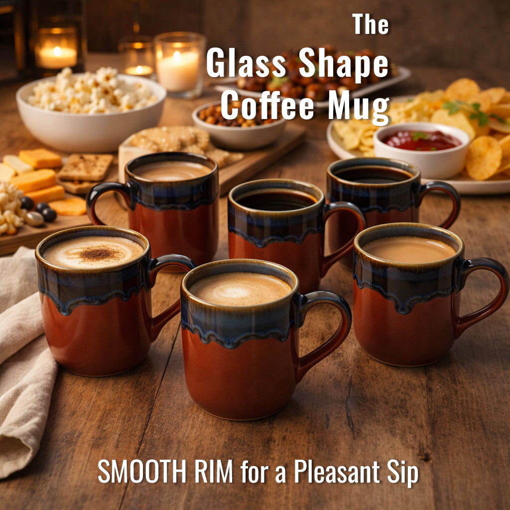 Coffee Mugs Set of 6 | Purple - Yellow |220 ml