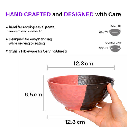 Snack Bowls Sets | Half-Half Colour tone | 350 ml