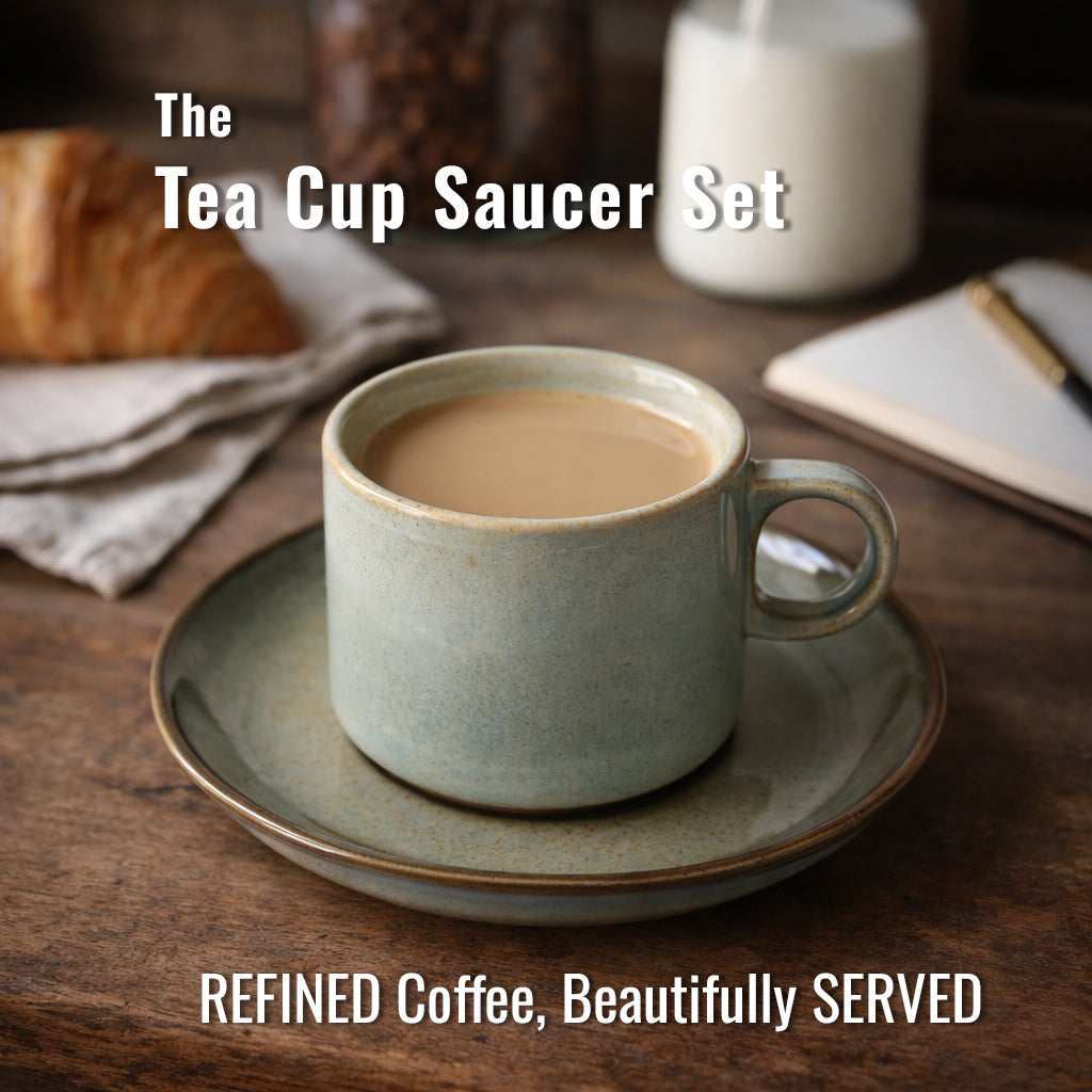 Coffee Mug Saucer Set | Blue | 220 ml