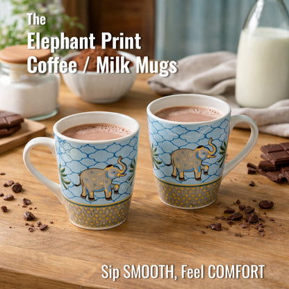 Milk Coffee Mugs Set of 2 | Multicolor | 300 ml