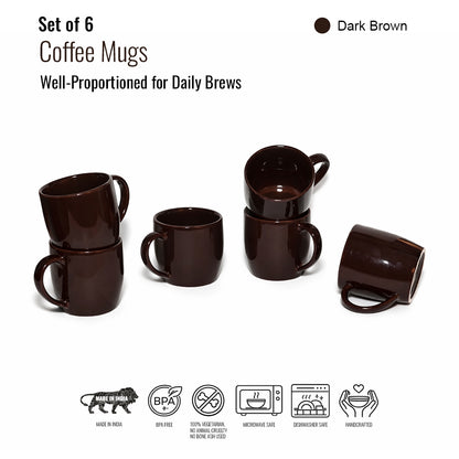 Coffee Mugs Set of 6 | 220ml