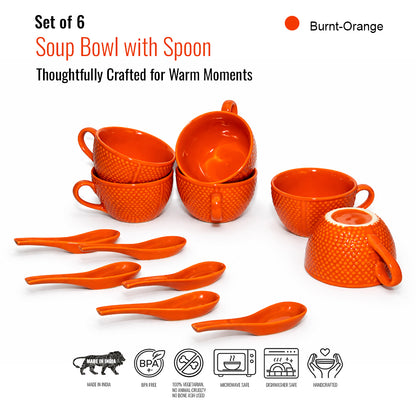 Soup Bowls with Spoons Sets | 350 ml