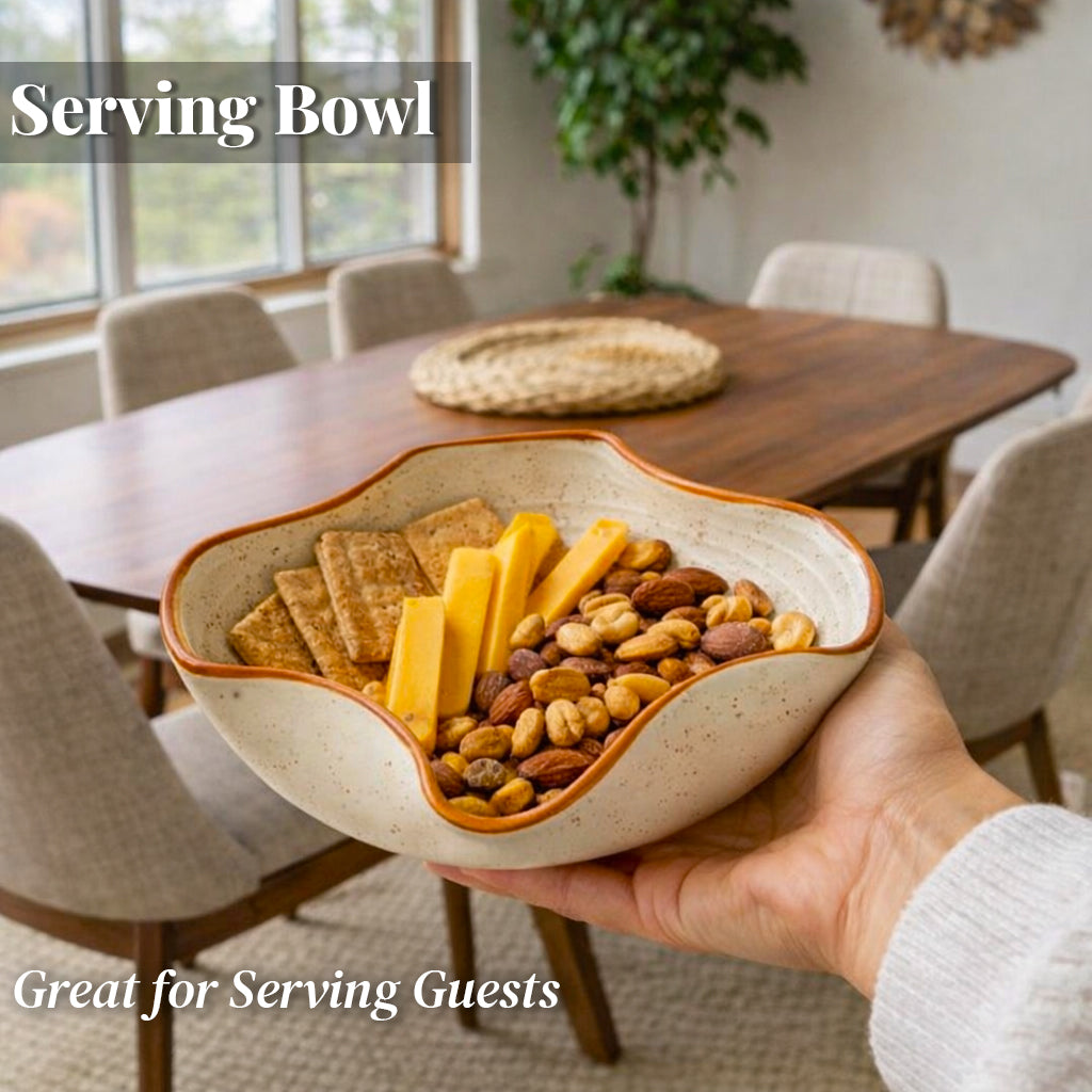 Snack Curved Bowl | Cream-Brown | 750ml