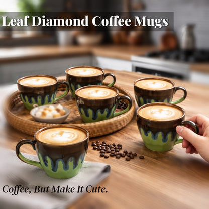 Coffee Mugs Set of 6 | flow - Glaze| 220 ml