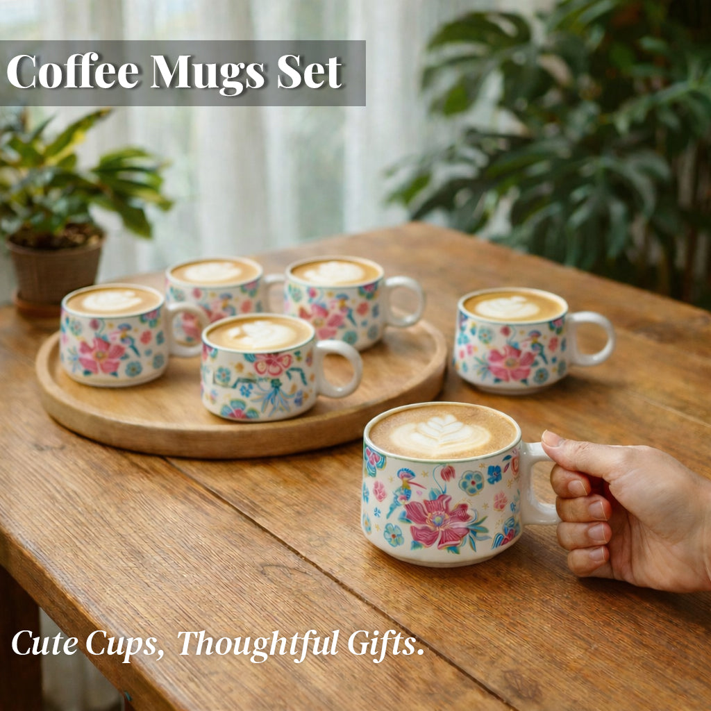 Coffee Mugs Set of 6 | 200 ml