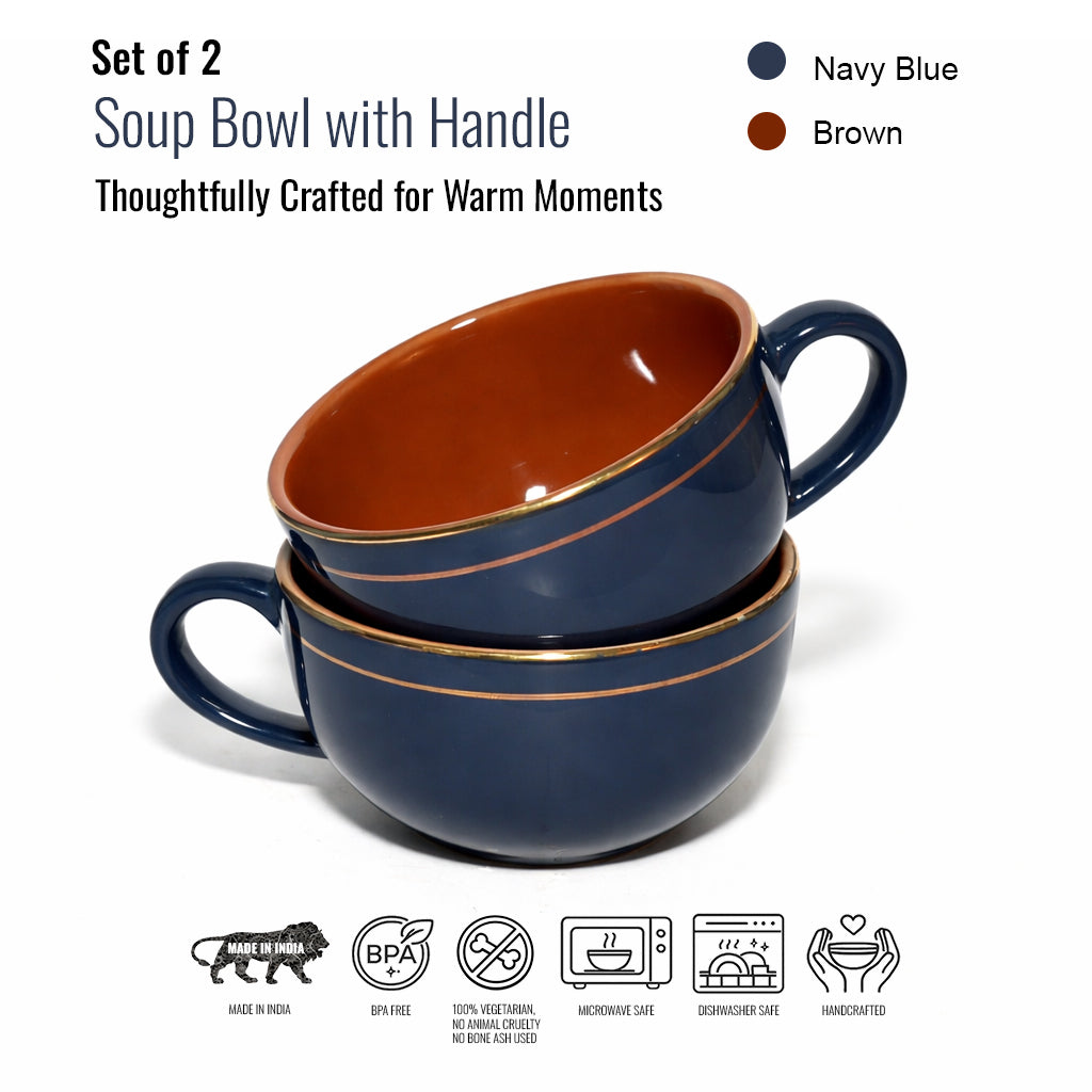 Soup Bowls with Handle Set |350 ml