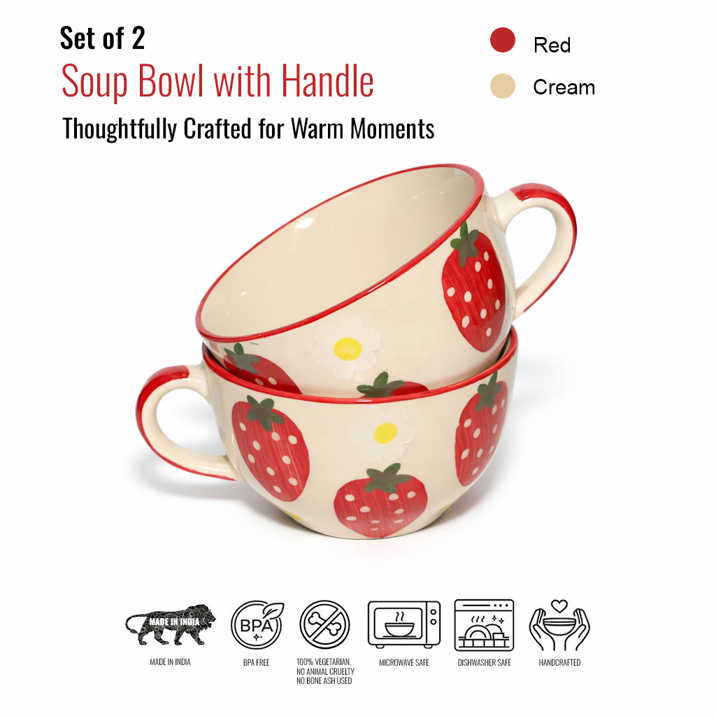 Soup Bowls Set of 2| Multicolour | 400 ml