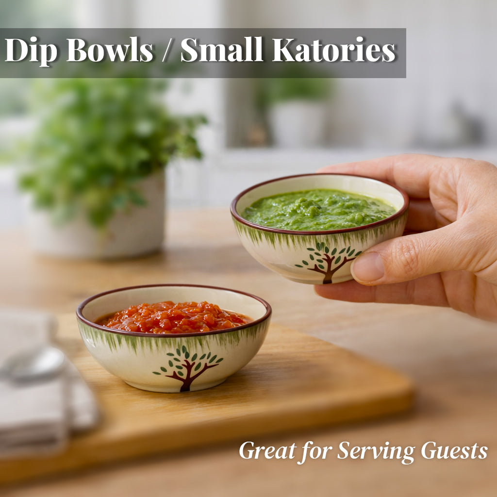 Tree Print Round Shape Dip Bowls