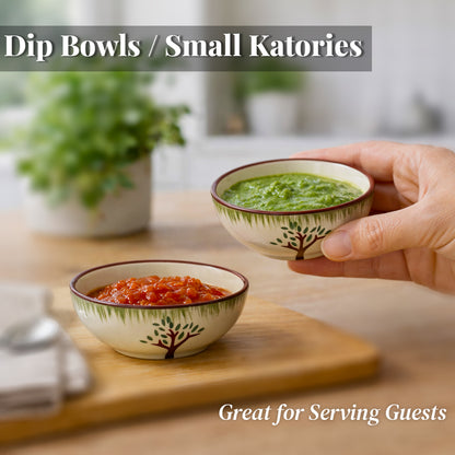 Tree Print Round Shape Dip Bowls