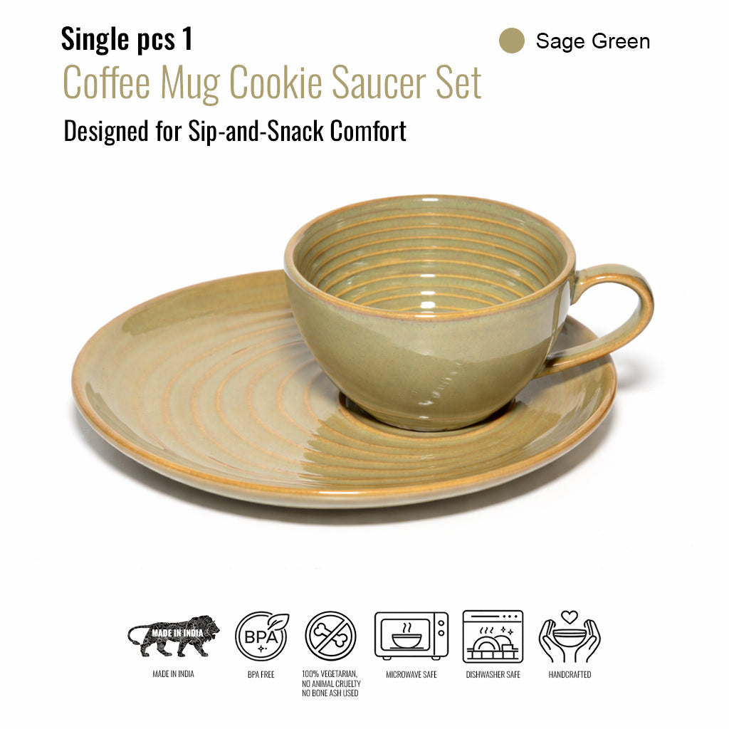 Coffee Mug with Cookie Saucer Set | 270 ml.